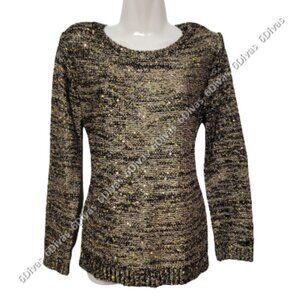 Sequin Long Sleeve Party Knit Top Sizes S M L
